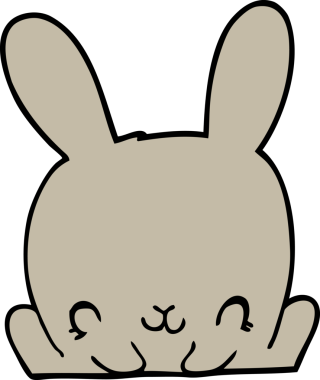 Bir insan tarafından çizilmiş çizgi film tavşanı