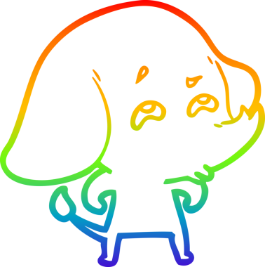 gökkuşağı gradyan çizimi bir insan tarafından çizilmiş bir fil karikatürü