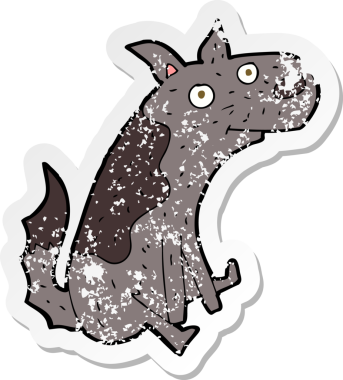 Bir insan tarafından çizilmiş, dertli bir çizgi film çıkartması.