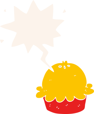 Konuşma baloncuğu olan karikatür turtası bir insan tarafından çizilmiş.