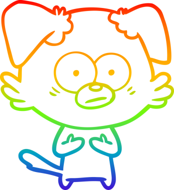 gökkuşağı gradyan çizimi bir insan tarafından çizilmiş sinirli bir köpek çizgi filmi