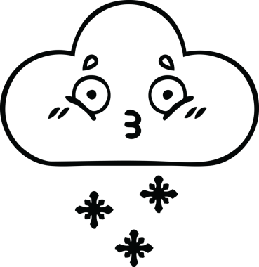 Bir insan tarafından çizilmiş fırtına kar bulutu çizimi