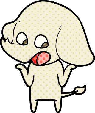 Bir insan tarafından çizilmiş şirin bir fil.