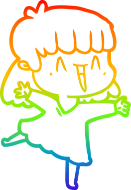 gökkuşağı gradyan çizimi bir insan tarafından çizilmiş bir karikatür kadın