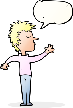 Bir insan tarafından çizilmiş konuşma balonlu bir karikatür.