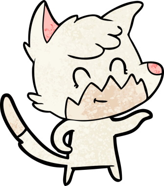 Bir insan tarafından çizilmiş çizgi film dostu tilki.