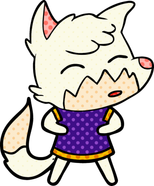 bir insan tarafından çizilmiş tilki çizgi filmi