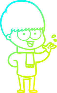 Bir insan tarafından çizilen mutlu çizgi film çocuğu çizimi.