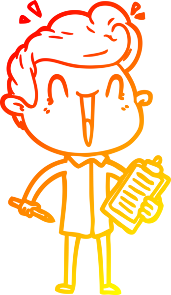 Bir insan tarafından çizilmiş, heyecanlı bir çizgi film çizimi.