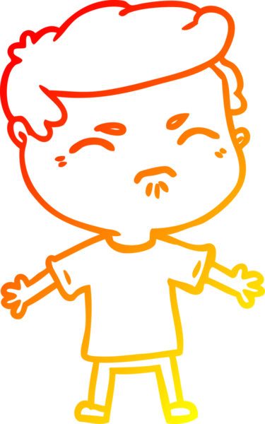 Bir insan tarafından çizilmiş, kızgın bir çizgi film karakteri.