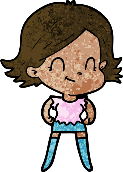 Bir insan tarafından çizilmiş karikatür dostu kız.