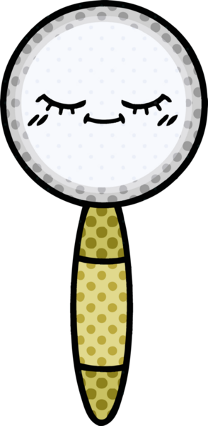 Bir insan tarafından çizilmiş bir büyüteçin çizgi roman tarzı karikatürü