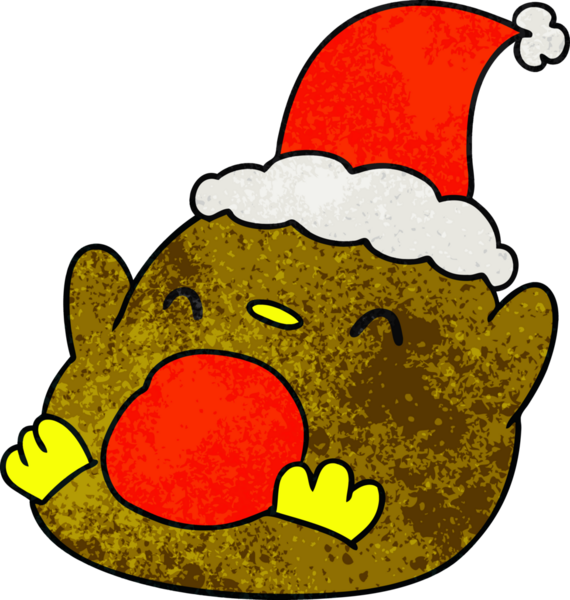 Bir insan tarafından çizilmiş kawaii pengueninin el yapımı karikatürü.