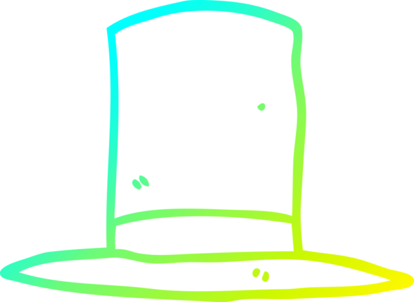 Bir insan tarafından çizilmiş bir şapkanın soğuk gradyan çizgisi.