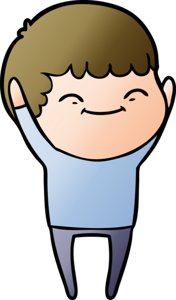 Bir insan tarafından çizilmiş gülümseyen çocuk.