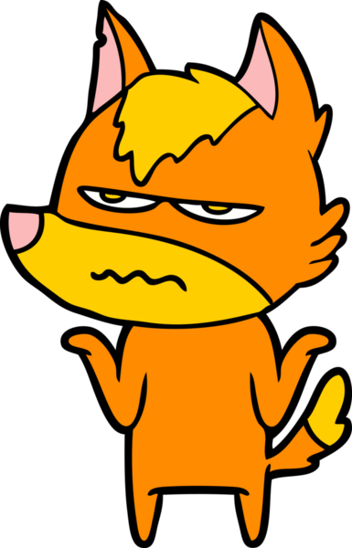 Bir insan tarafından çizilmiş kızgın tilki çizgi film karakteri