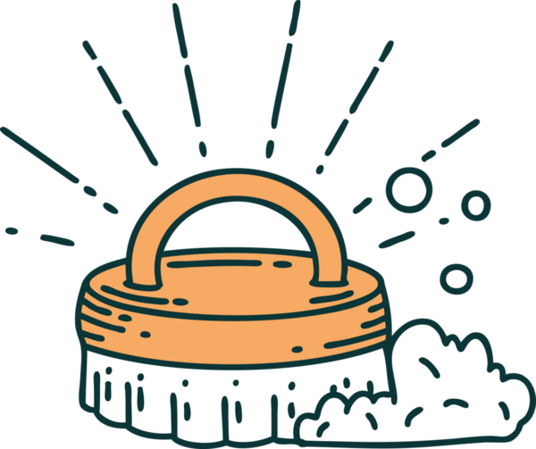 Bir insan tarafından çizilmiş geleneksel dövme fırçasının çizimi