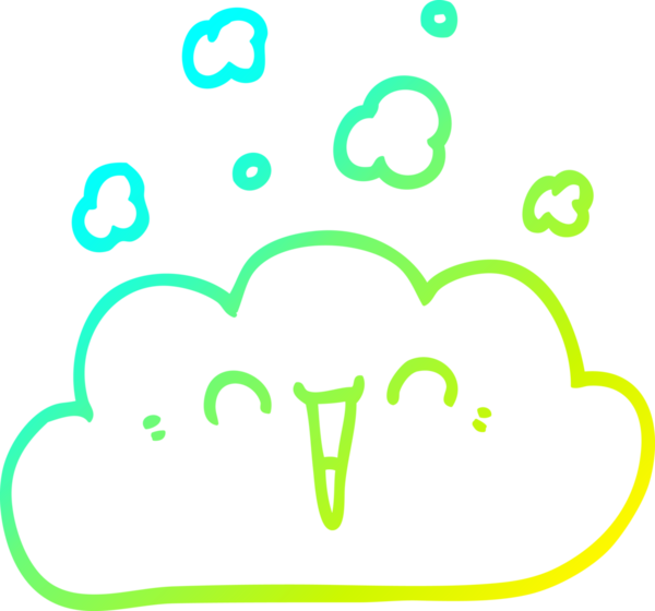 Bir insan tarafından çizilmiş bir çizgi filmin soğuk gradyan çizimi.