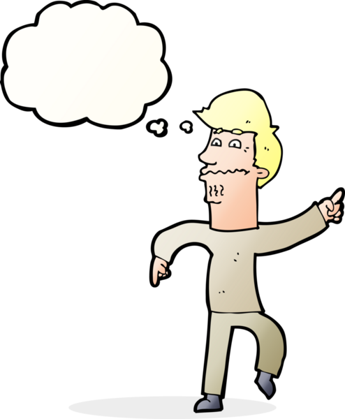 Bir insan tarafından çizilmiş düşünce kabarcığını gösteren endişeli bir çizgi film.