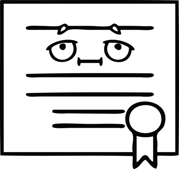 Mezuniyet diplomasını çizen çizgi bir insan tarafından çizilmiş.