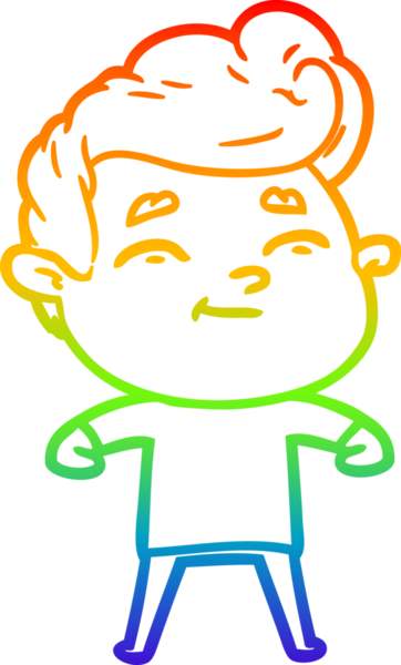 gökkuşağı gradyanı çizimi bir insan tarafından çizilmiş mutlu bir çizgi film adamı