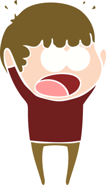 Düz renkli çizgi film bir insan tarafından çizilmiş.