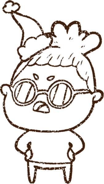 Bir insan tarafından çizilen neşeli kadın kömürü.