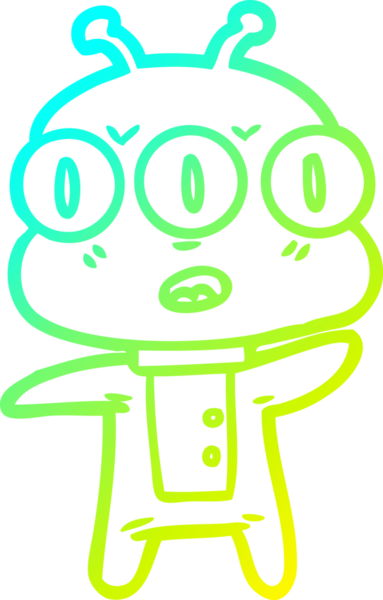 Bir insan tarafından çizilmiş üç gözlü bir karikatür çizimi.