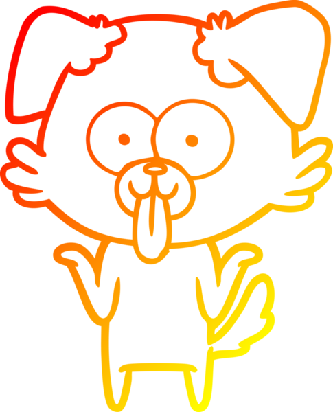 Bir insan tarafından çizilmiş dilli çizgi film köpeği çizimi.