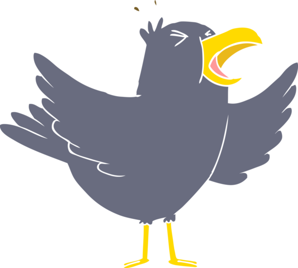 Bir insan tarafından çizilmiş düz renkli çizgi film ciyaklaması