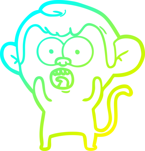 Bir insan tarafından çizilmiş bir çizgi filmin soğuk gradyan çizimi.