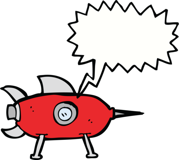 bir insan tarafından çizilmiş konuşma baloncuklu uzay roketi