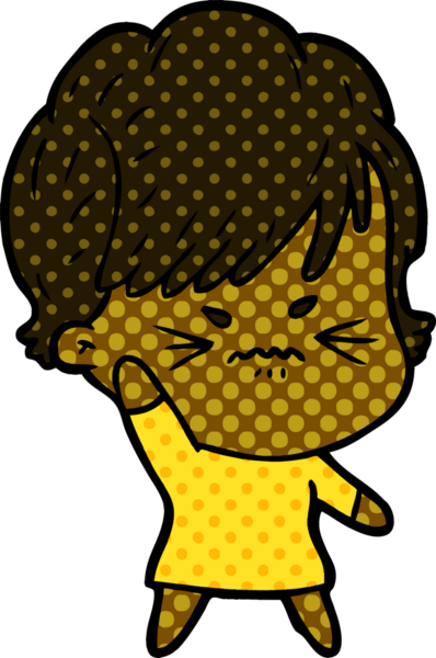 Bir insan tarafından çizilmiş, hayal kırıklığına uğramış bir kadın.