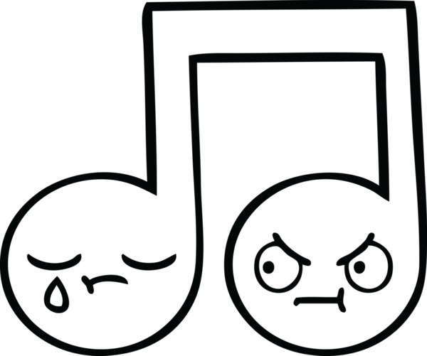 Bir insan tarafından çizilmiş bir notanın çizgi çizimi