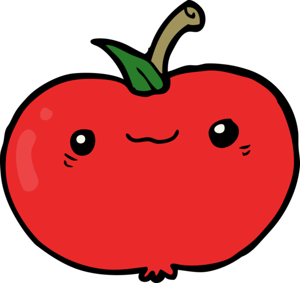 bir insan tarafından çizilmiş elma karikatürü