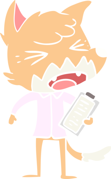 bir insan tarafından çizilmiş kızgın düz renkli tilki çizimi