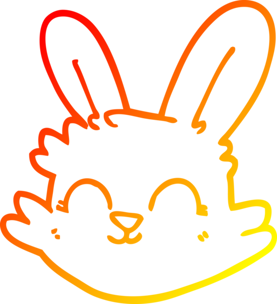 Bir insan tarafından çizilmiş mutlu tavşan çizgi çizimi.