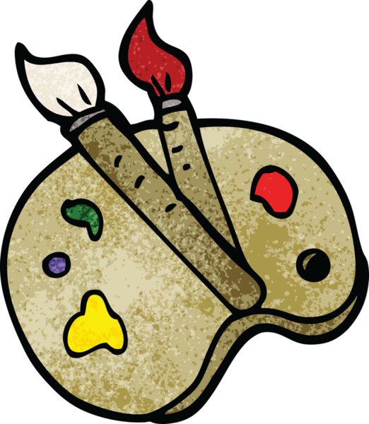 bir insan tarafından çizilmiş karalama sanatçısı paleti