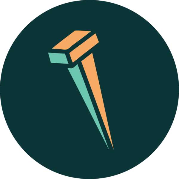 Bir insan tarafından çizilmiş demir çivinin ikonik dövme şekli