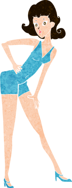 Bir insan tarafından çizilmiş karikatür modeli kadın.