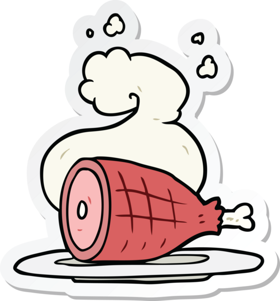 Bir insan tarafından çizilmiş et karikatürü çıkartması.