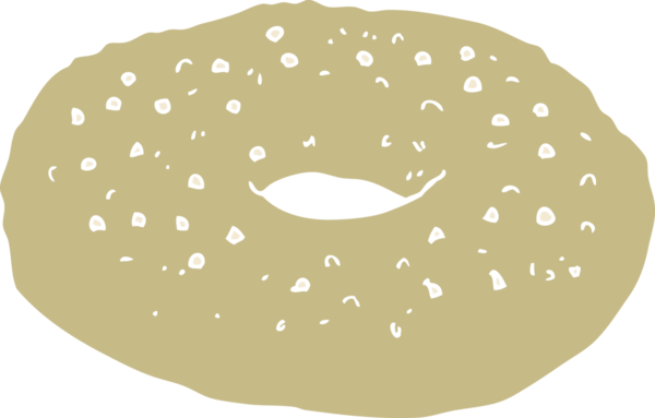 Bir insan tarafından çizilmiş simit düz renk çizimi