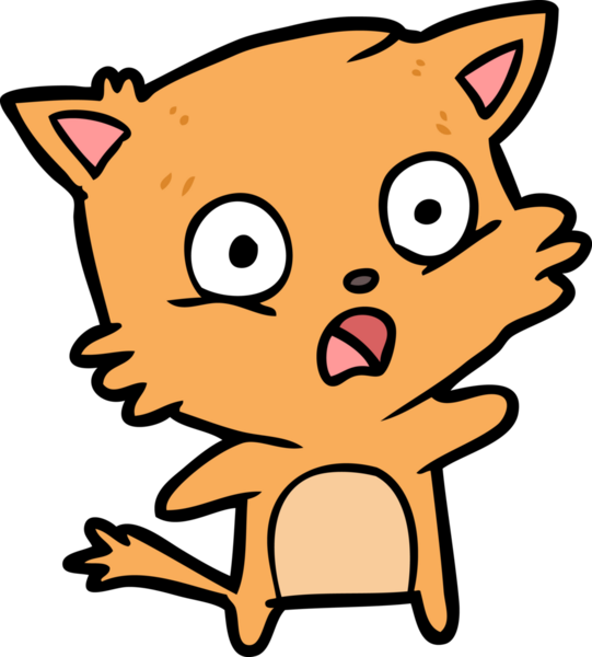 Bir insan tarafından çizilmiş çizgi film kedisi.