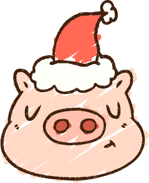 Bir insan tarafından çizilmiş Noel Domuz Tebeşiri