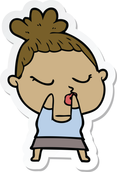 Bir insan tarafından çizilmiş bir karikatür çıkartması.