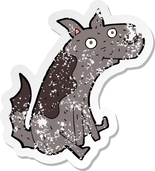 Bir insan tarafından çizilmiş, dertli bir çizgi film çıkartması.