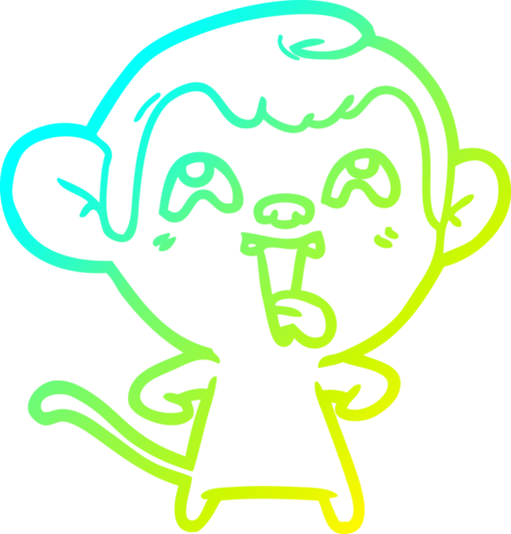 Bir insan tarafından çizilmiş çılgın bir çizgi film maymunu çizimi