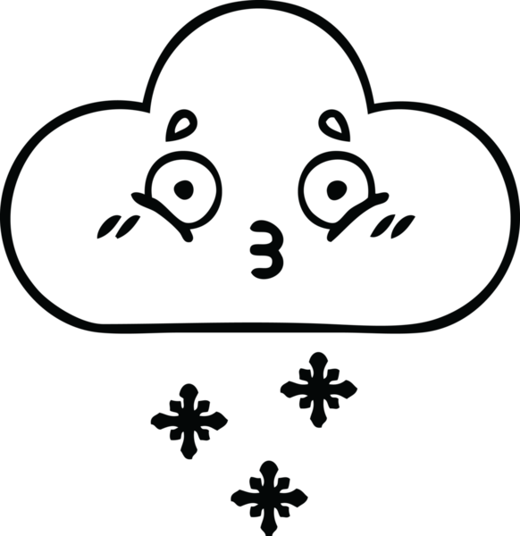 Bir insan tarafından çizilmiş fırtına kar bulutu çizimi