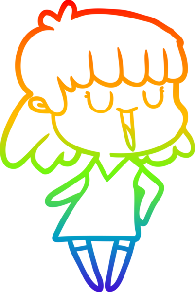 gökkuşağı gradyan çizimi bir insan tarafından çizilmiş bir karikatür kadın