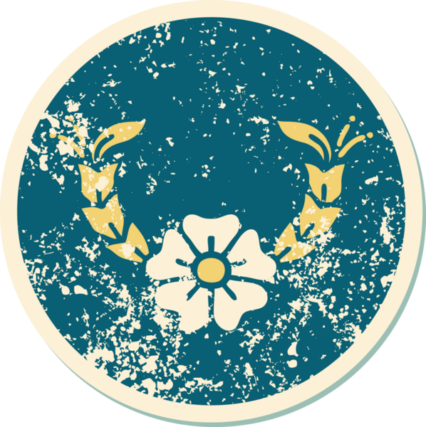 Bir insan tarafından çizilmiş dekoratif bir çiçeğin sembolik dövmesi.